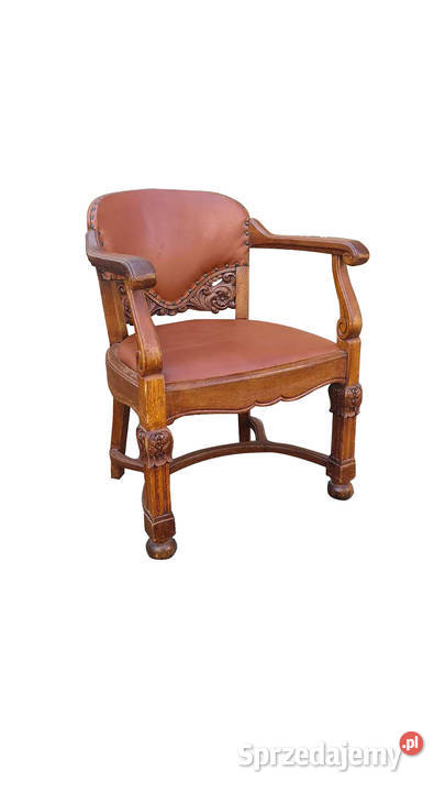 FOTEL DO BIURKA Z PATYNĄ LATA 19001920 DĄB Szczecin