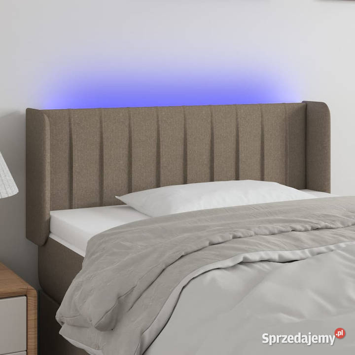 Zagłówek do łóżka z LED taupe 83x16x7888 tkanina Ramy i stelaże Warszawa