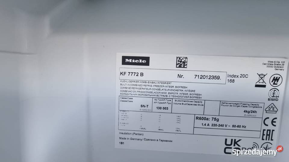 Lodówko zamrażarka Miele KF 7772 BFlexiLight 20 Wrocław
