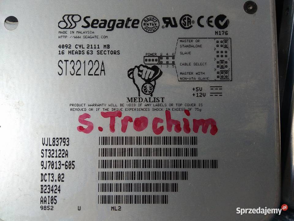 Stary PC Pentium 486 Seagate ST32122A 2gb Caviar