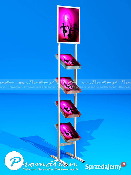 Stojak reklamowy na plakat A2 z kieszeniami na Wrocław