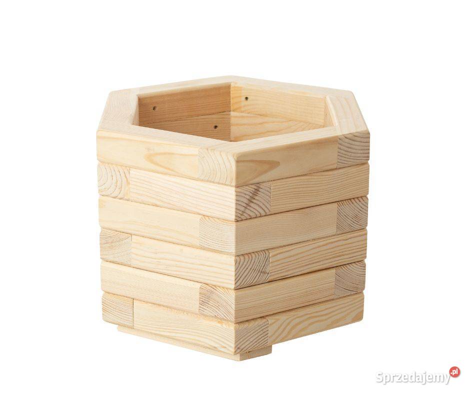 Donica drewniana SZEŚCIOKĄTNA ogrodowa donica na Kalety