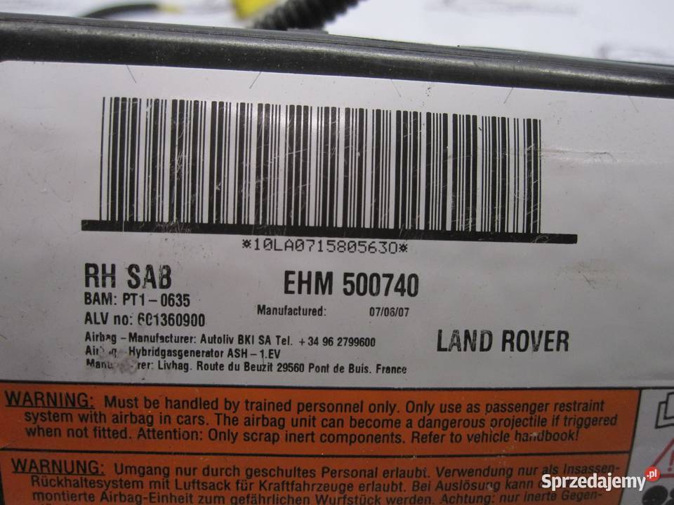 LAND ROVER DISCOVERY 08r AIRBAG poduszka fotela świętokrzyskie