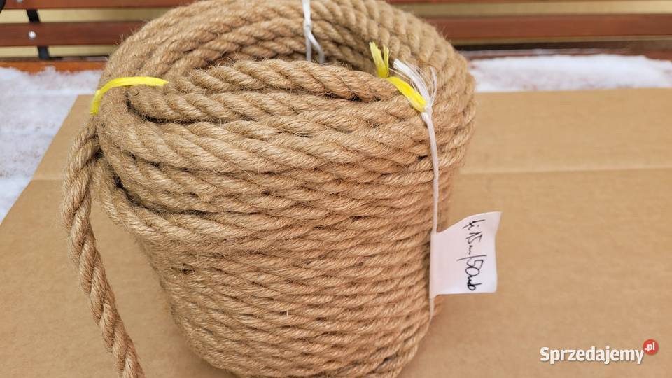 Piękna Naturalna lina jutowa sznur konopny fi 15 Lublin sprzedam