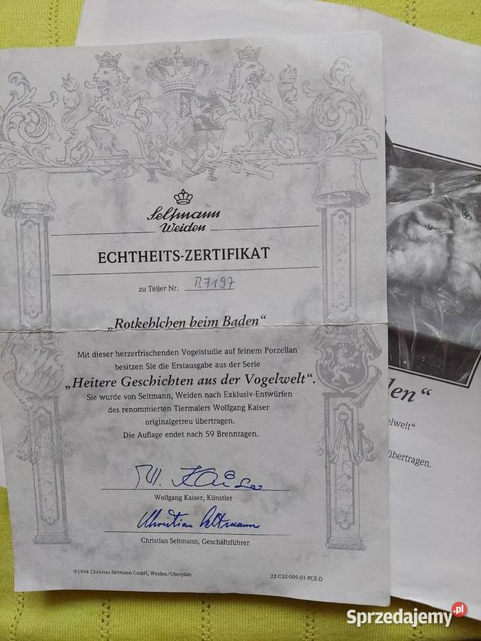 Talerz kolekcjonerski Seltman Weiden sikorki z Chełm