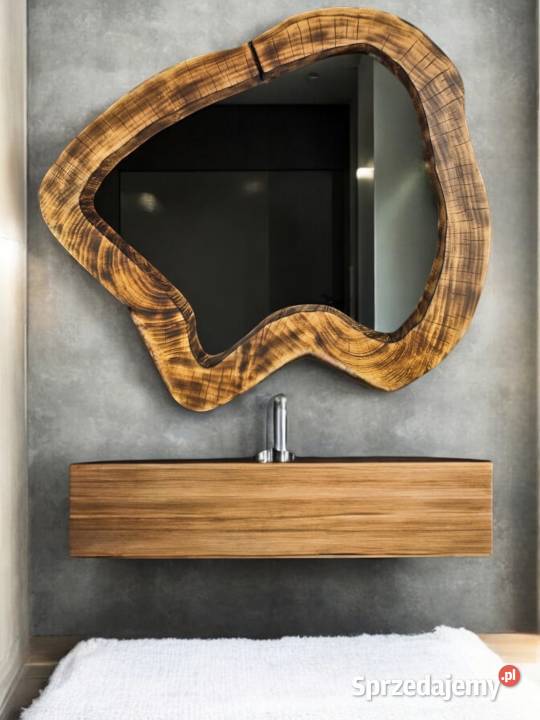 okrągłe lustro dekoracyjne drewniane do łazienki Rzeszów