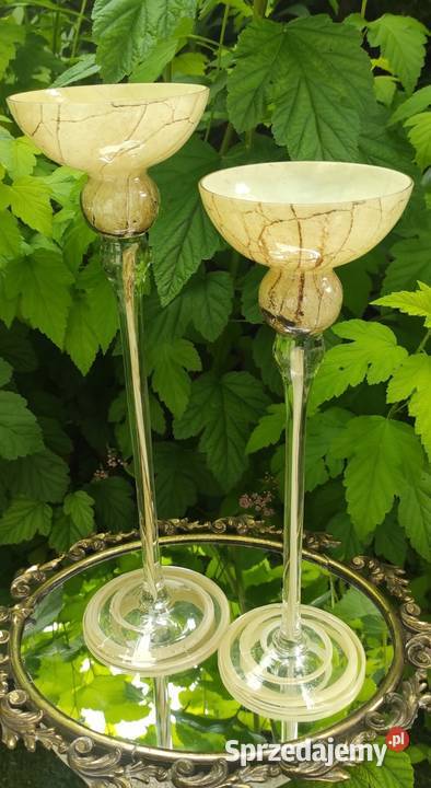 Świecznik z Huty Szkła Józefina Krosno Pabianice