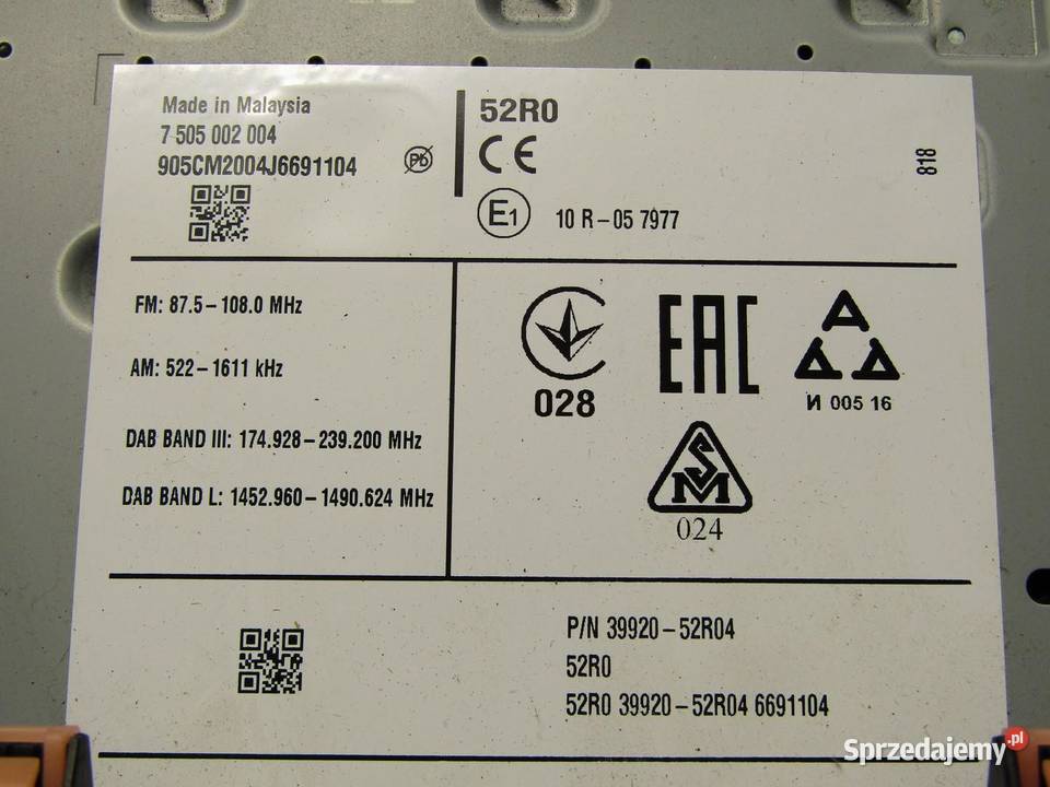 RADIO NAWIGACJA NAVI SUZUKI SWIFT VI MK8 Nawigacje fabryczne