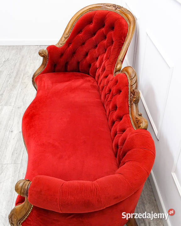 Bordowy SZEZLONG LUDWIK stylowa SOFA Kalisz