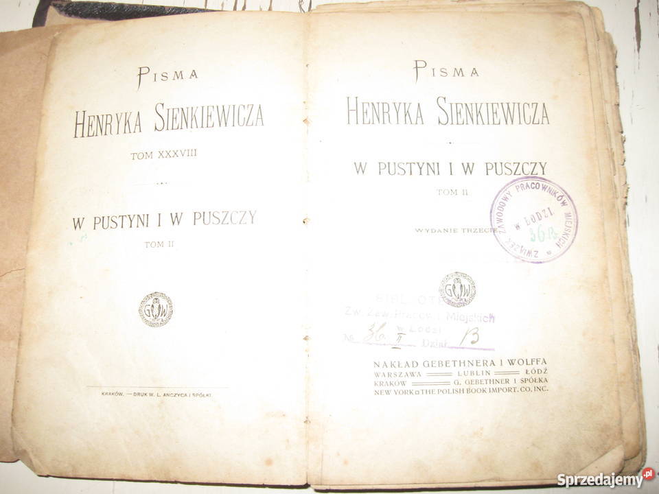 Pisma Henryka Sienkiewicza stara z 1931 roku