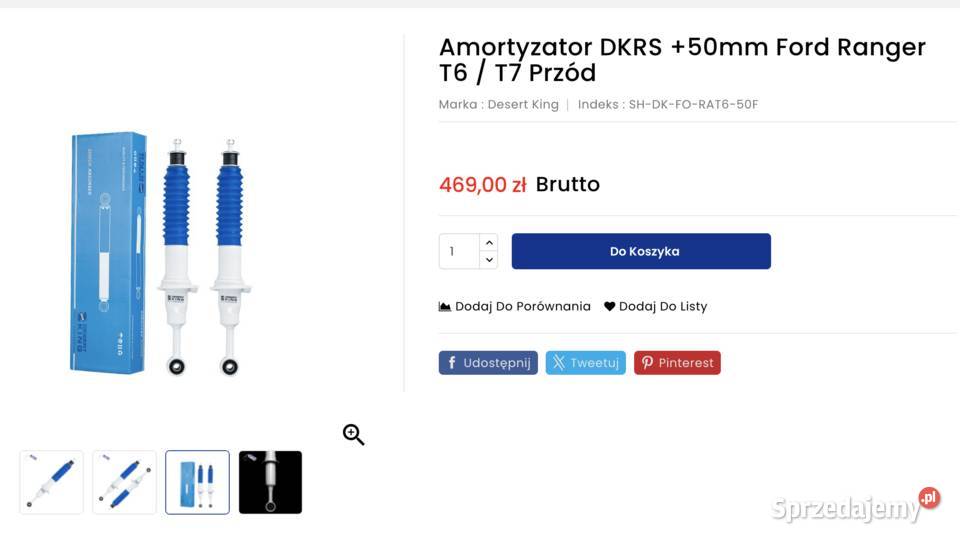 AMORTYZATORY LIFT 2 CALE FORD RANGER PX T6 T7 Siedlce