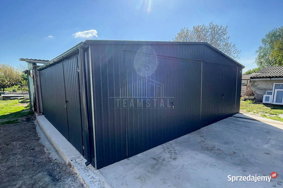 Garaz blaszany 8x6m 2x brama uchylna antracyt Toruń sprzedam