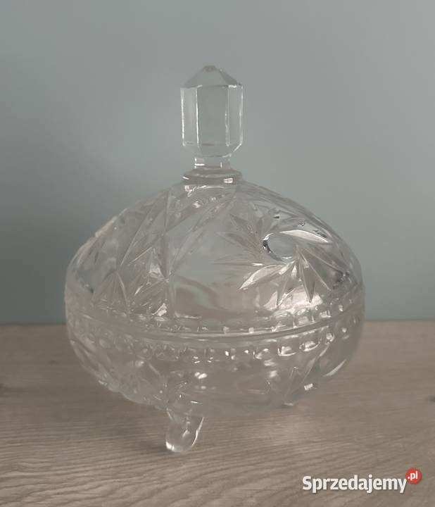 Bombonierka duża kryształ z lat 50tych Porcelana i szkło sprzedam