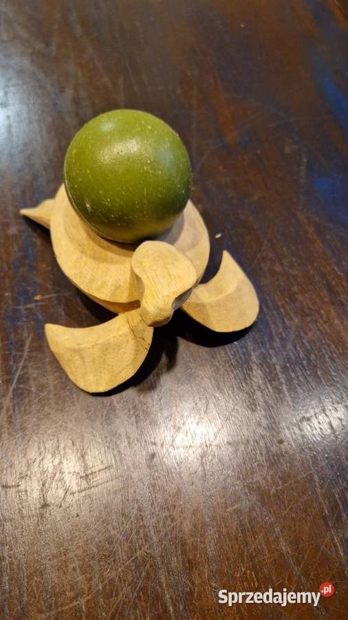 Stara ZABAWKA z drewna ŻÓŁW ręczna pracarzeźba Drewno  Pozostałe Lublin