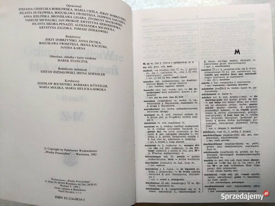 Wielki Słownik FrancuskoPolski WP Tom 2 MZ Warszawa