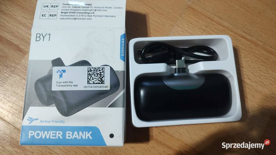 Mini Power Bank USB C 5500mAh Zewnętrzna bateria Książ Wielkopolski