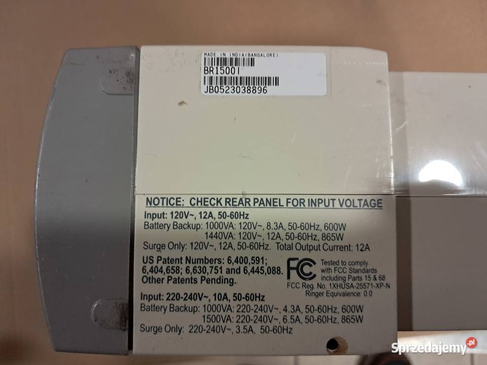 Syndyk sprzeda Zasilacz awaryjny APC BackUPS RS Wejherowo sprzedam