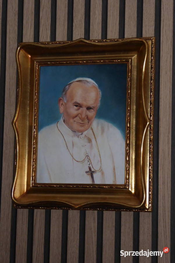 Obraz olejny na płótnie pt Portret Jana Pawła II Malarstwo Ostróda sprzedam