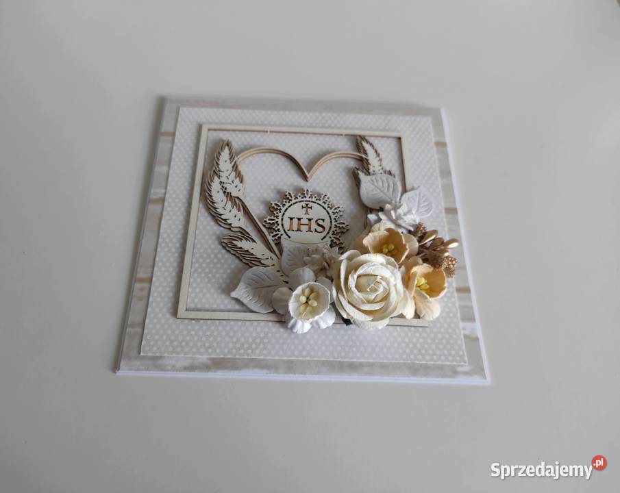 Kartka ręcznie robiona na Komunię Świętą z Łódź
