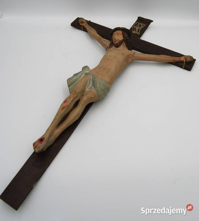 Krucyfiks Jezus na krzyżu rzeźba XVIIIXIX wiek Poznań