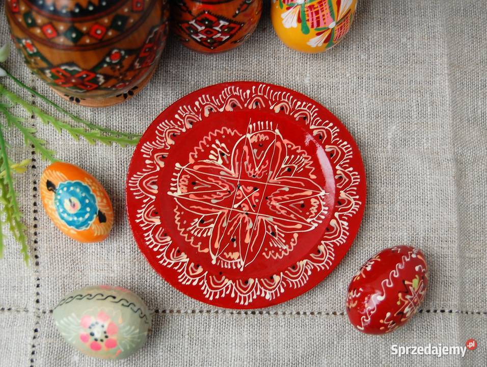 Podstawka drewniana malowana na pisanki Ukraina Lublin
