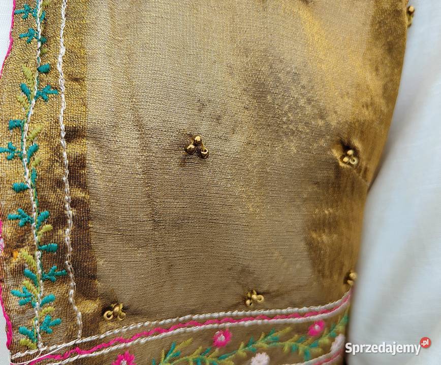 Złota kamizelka gorset S 36 etno folk boho haft