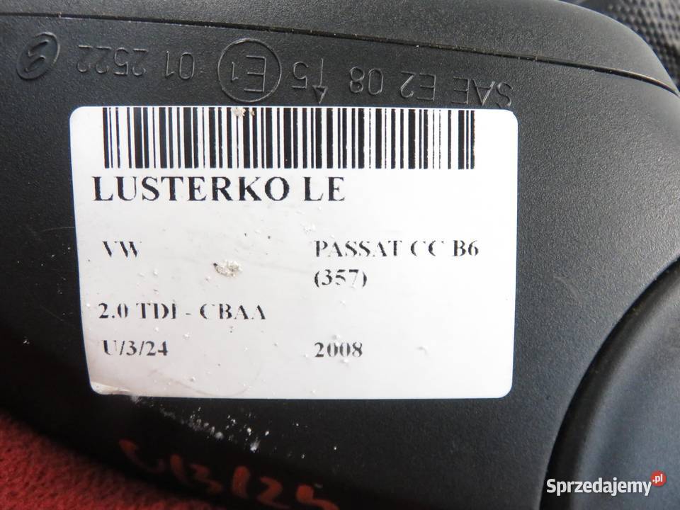 LUSTERKO LEWE VW PASSAT CC LA7W 6 PIN EUROPA osobowe