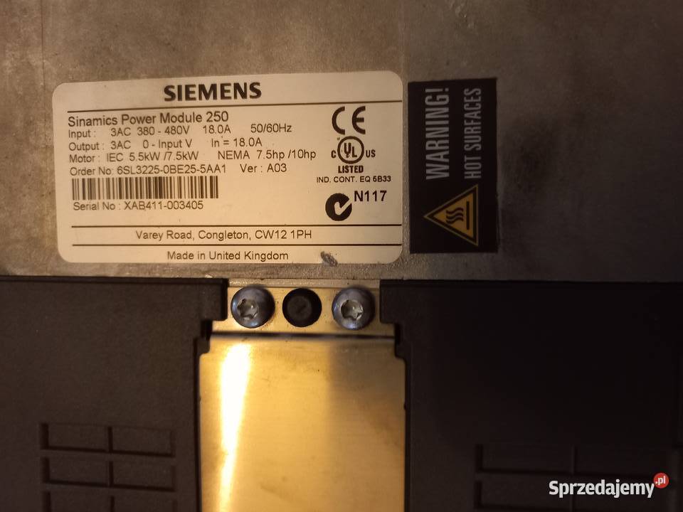 Sinamics Power Module 25075 KW śląskie Skoczów