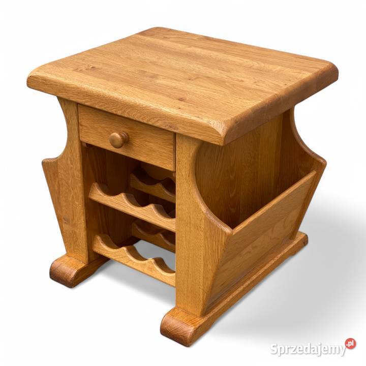 Stolik stojak na wino gazetnik lite drewno mebel 49cm