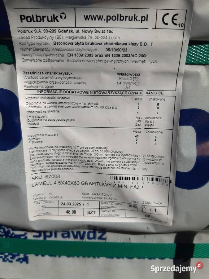 Płytka brukowa Lamell 45x40x60 grafitowa Kostka brukowa Łęczna