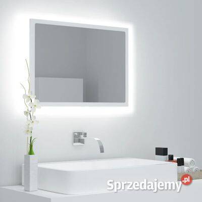 vidaXL Lustro łazienkowe z LED białe 60x85x37