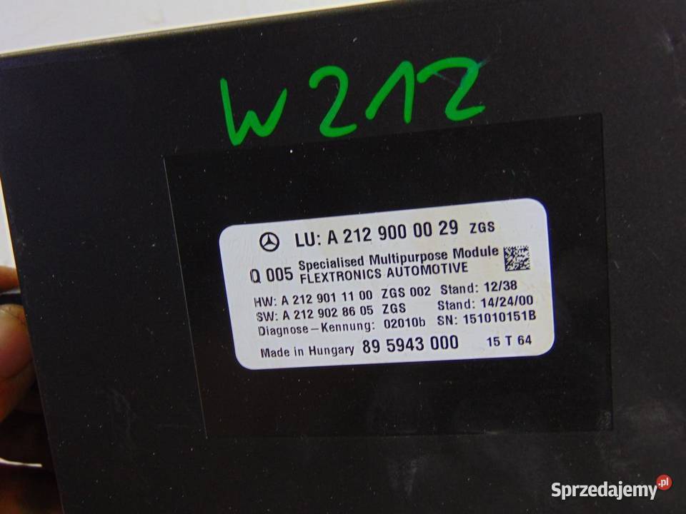 MODUŁ STEROWNIK W212 A2129000029