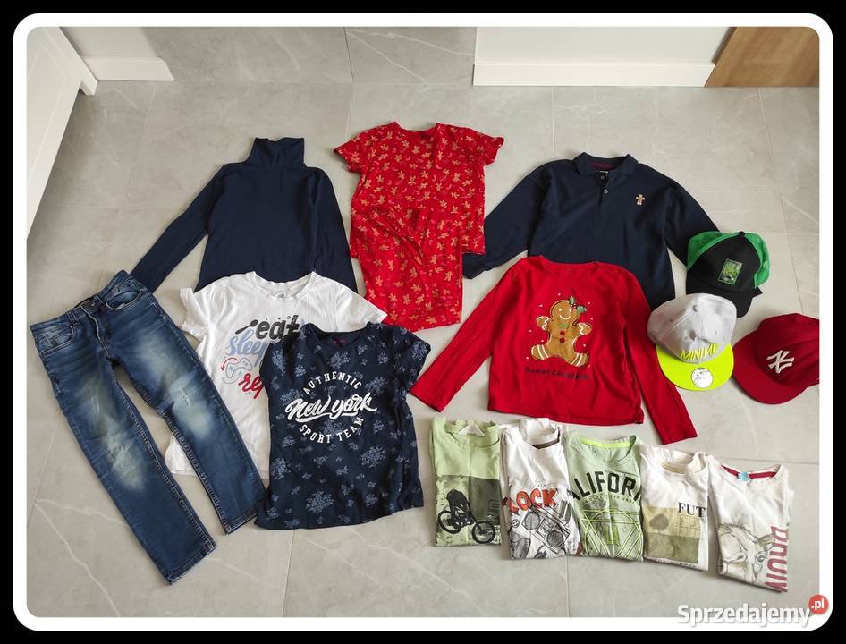 Zestaw ubrań chłopięcych 128134 piżama jeansy chłopiec