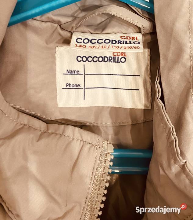 Szary dziewczęcy płaszcz Coccodrillo rozmiar 140 szary/srebrny Żyrardów sprzedam