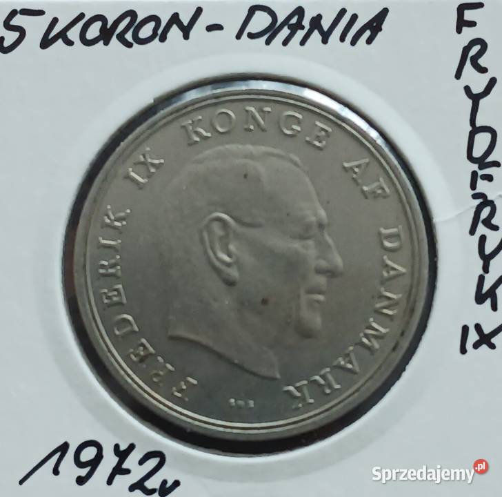 5 Koron Dania Fryderyk IX 1972 r Konin