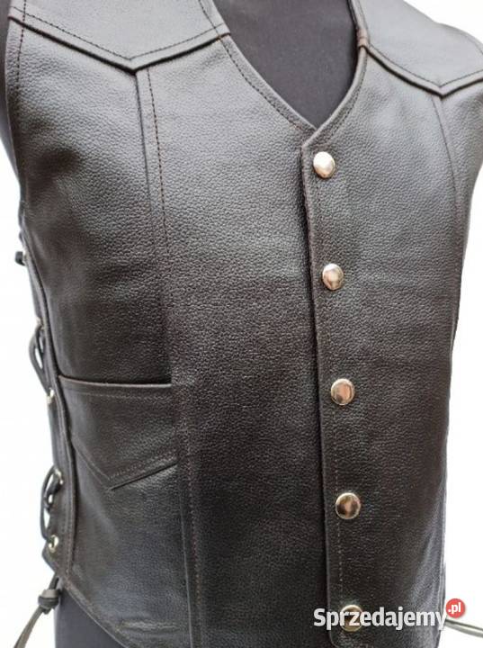 Kamizelka skórzana wytłoczony orzeł Route66 napy Witnica