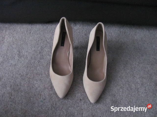 Szpilki MANGO beżowy nude Zamsz Skóra nat 40 skóra Warszawa