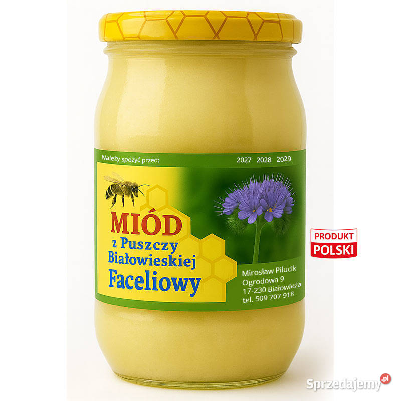 Miód faceliowy z okolic Puszczy Białowieskiej z Pszczelarstwo