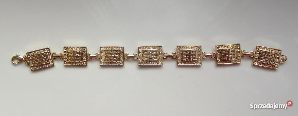 Złota Grecka Bransoleta Cyrkonie Filon Swarovski Poznań