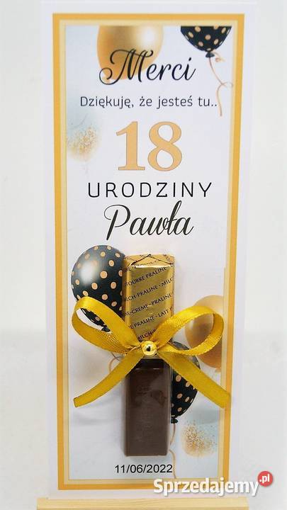 KOMPLETNE Merci podziękowanie gości z okazji 18 lubuskie Zielona Góra