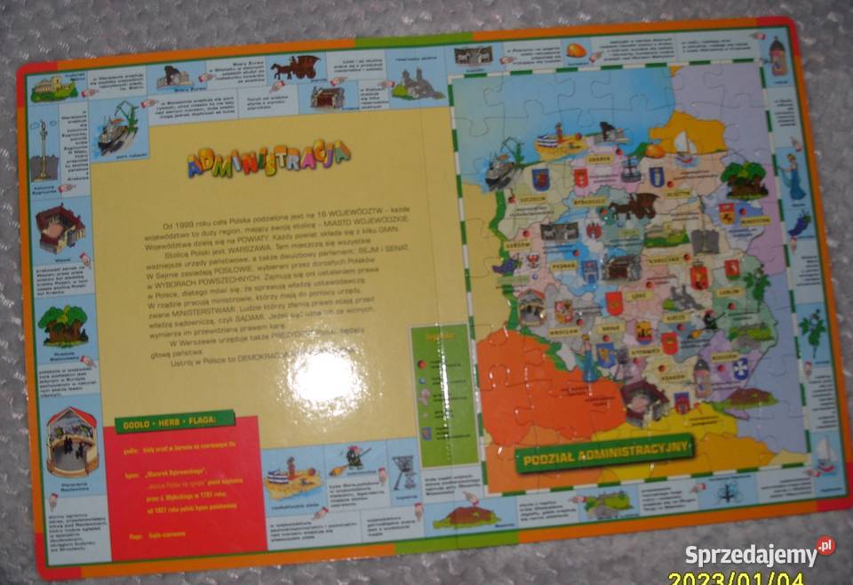 Ilustrowany ATLAS POLSKI z Puzzlami Rawicz sprzedam