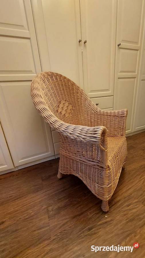 Fotel duzy wygodny rattan wiklina Elbląg