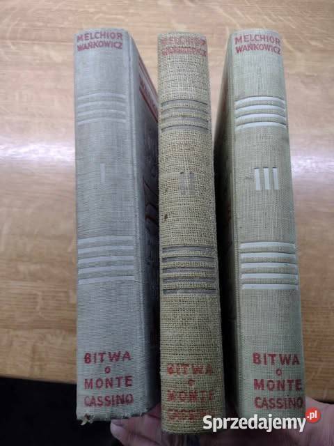 Bitwa o Monte Cassino 3 tomy Wańkowicz warmińsko-mazurskie Bartoszyce
