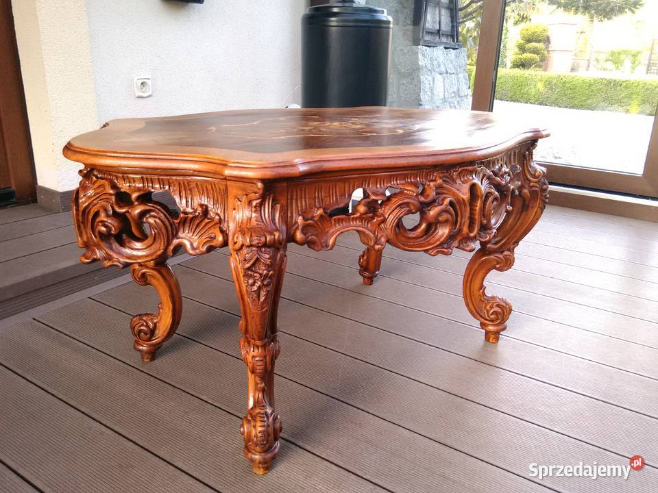 Stolik Barokowy Rzeźbiony Antyk Kluki