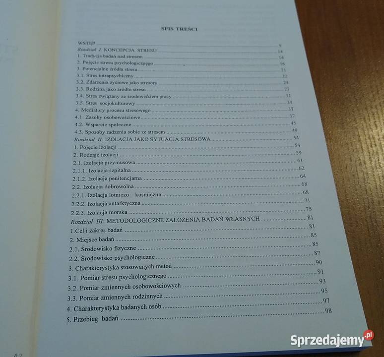 Stres w izolacji morskiej psychospołeczne Rok wydania 1996 Gdańsk sprzedam