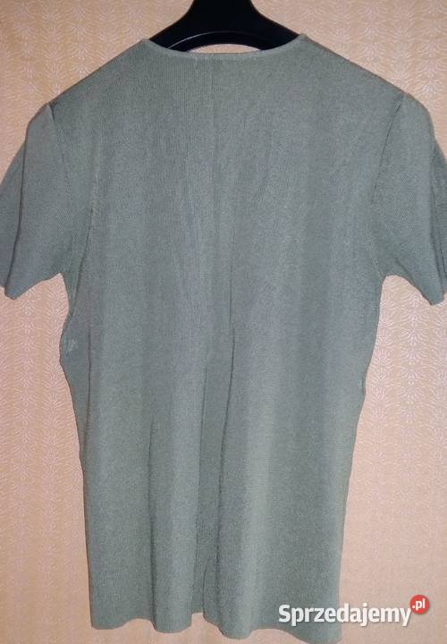 Zielona bluzka w serek z dekoltemKrótki rękawM łódzkie Łódź