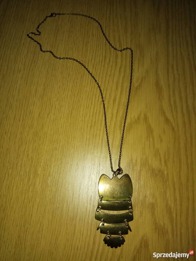 Naszyjnik wisior z łańcuszkiem sowa stare złoto