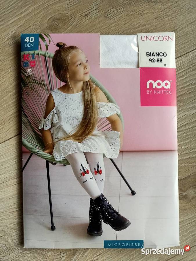 Rajstopy dziewczęce Knittex Unicorn Białe 9298 Płock