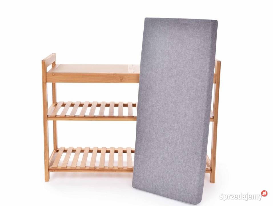 BAMBUSOWA PÓŁKA NA BUTY ŁAWKA z tapicerowanym Warszawa sprzedam