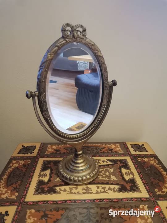 Stare mosiężne lusterko Art Deco małopolskie Kraków